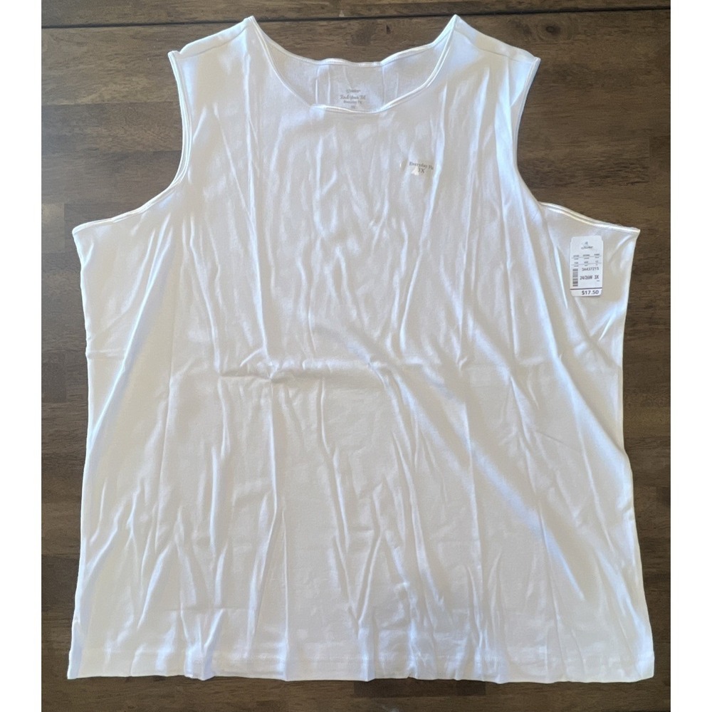 CJ Banks Women's Top White Sleeveless 100% Cotton Plus Size 3X NWT